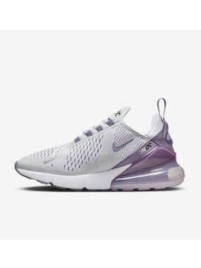 Nike White Sneakers with Light Purple Accents